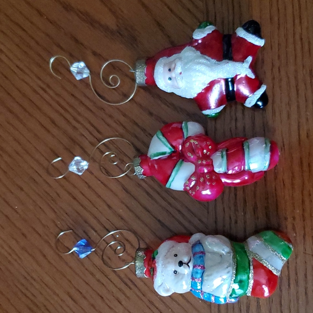 Set of 3 glass Christmas 🎄 ornaments